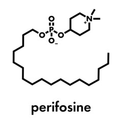 Perifosine investigational cancer drug molecule. Skeletal formula.