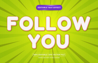 Follow you embossed 3d editable text effect style