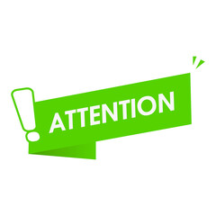 Green vector illustration banner attention with exclamation mark