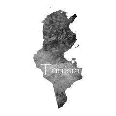 Old abstract grunge map of Tunisia with ancient map and letters on white background. Vector EPS 10.