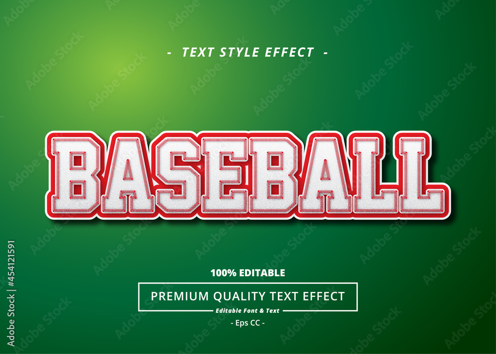 Wall mural baseball vector text style effect