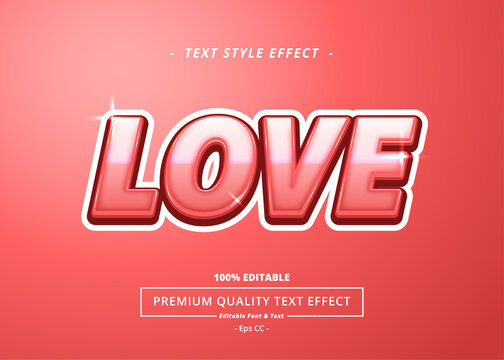 Love Vector Text Style Effect