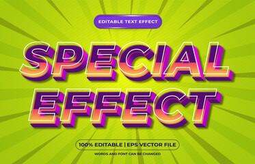 Special effect editable text effect style template