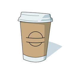 takeaway coffee cup vector illustration