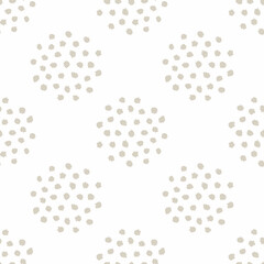 Abstract grey seamless pattern with round elements. Vector