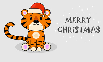 Tiger. Merry Christmas. Happy New Year. 2022.