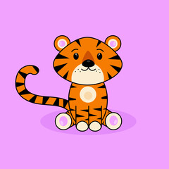 New Year. The Year of the Tiger 2022. Symbol. Merry Christmas. Animals.