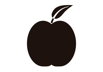 Icono negro de manzana en fondo blanco.