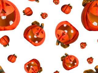 Seamless pattern for Halloween in the form of a pumpkin