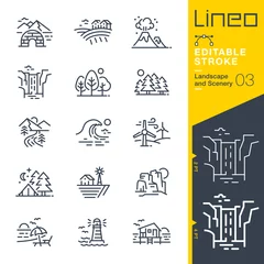 Rollo Lineo Editable Stroke - Landscape and Scenery line icons © sharpnose