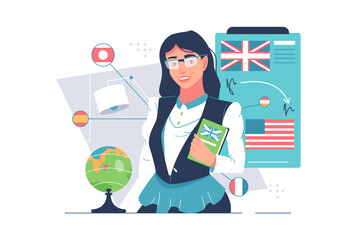 Woman professional foreign language teacher