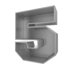 3d silver number 5