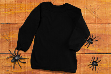 Halloween black long sleeve T-shirt mockup