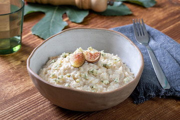 risotto con fichi freschi e gorgonzola