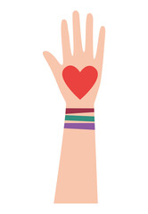 hand up with wristbands