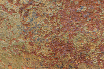 Rusty metal texture with camouflage paint
