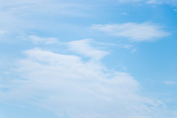 Clear blue color sky with white cloud background