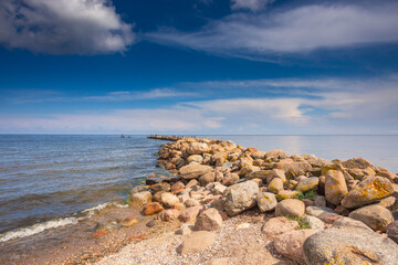 Fototapeta na wymiar Seascape of the Gulf of Riga, Latvia, Baltic country