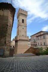 tower of Ostra town, in the Marches, Italy