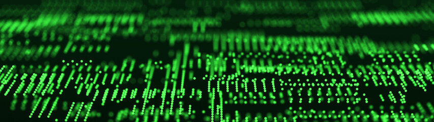 Abstract digital background. Science background. Big data digital code, data transmission and DNA biology transmission. Big data code matrix. 3D rendering.