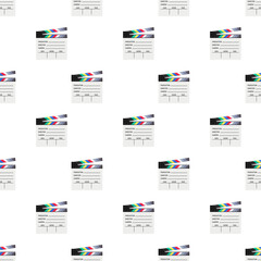 Black closed clapperboard pattern. Vector illustration.