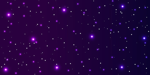 Fototapeta na wymiar Stars on a night sky background banner layout design