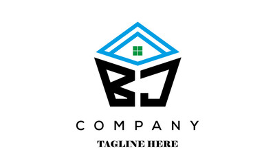 Fototapeta premium BJ real estate latter logo vector