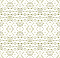 A seamless pattern based on elements of the traditional Japanese craft Kumiko zaiku.