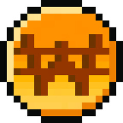 Pixel 8 bit South Korean Won coin - vector, isolated