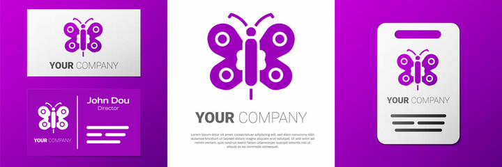 Logotype Butterfly icon isolated on white background. Logo design template element. Vector
