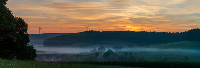 Morgennebel im Odenwald bei G&uuml;ttersbach