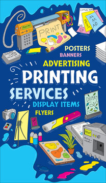 Printing Services Large format Printing, cards, Banners, Canvas (Vector Art) Stock | Stock