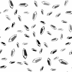 Black Magic stone icon isolated seamless pattern on white background. Fantasy crystal. Jewelry gem for game. Vector