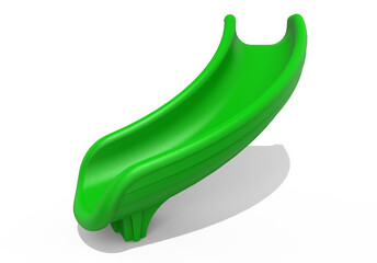 3d realistic playground park curved slide ​isolated on white background
