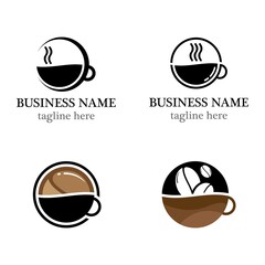 Coffee cup logo icon set