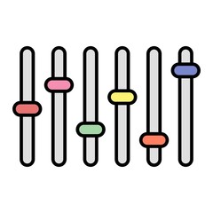 Vector Equalizer Filled Outline Icon Design