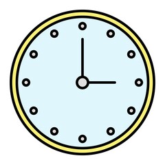 Vector Clock Filled Outline Icon Design