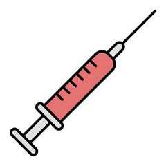 Vector Syringe Filled Outline Icon Design