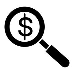 Vector Money Search Glyph Icon Design