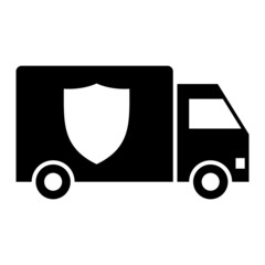 Vector Security Van Glyph Icon Design