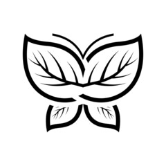 Leaf butterfly logo template