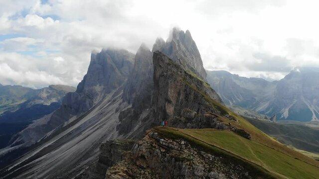 Breathtaking drone view of mountain range