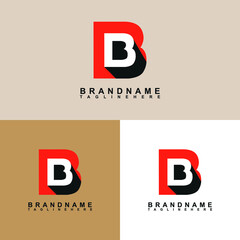 BB letter logo vector design with three colors - obrazy, fototapety, plakaty
