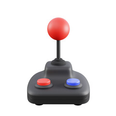 Retro arcade game joystick controller. 3D render illustration.