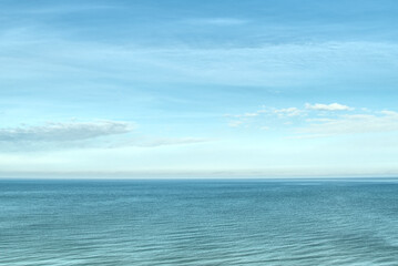Blue Bright Sky and blue sea background in sunny day. tranquil background
