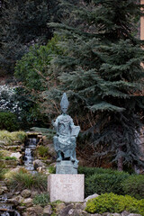 Montserrat, Spain - April 5, 2019: Statue abat Olibe fundator of Montserrat at the monastery the...