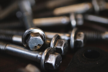 Fototapeta premium old hexa bolt, mechanical bolt