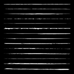 White Grunge Lines Vector Paint Brush Collection - obrazy, fototapety, plakaty