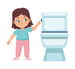 little girl in toilet
