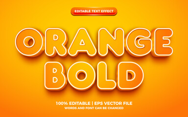 orange bold cartoon 3d editable text effect